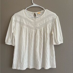 C&C California Ivory Textured Blouse